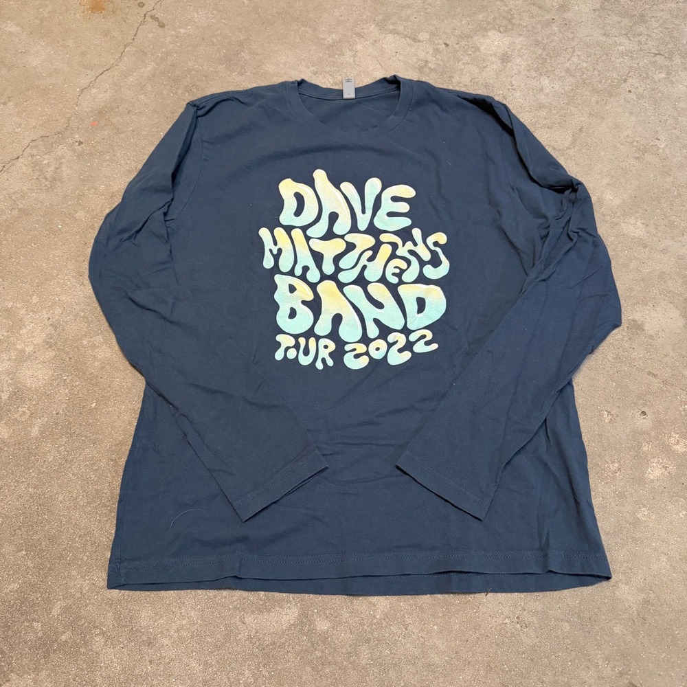 Dave Matthews Band Tour 2022 Long Sleeve Shirt Mens L Blue DMB Graphic Tee